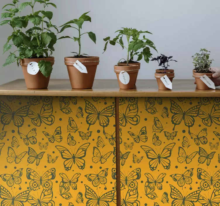 Ozadje rastline metulja nalepka narave - TenStickers