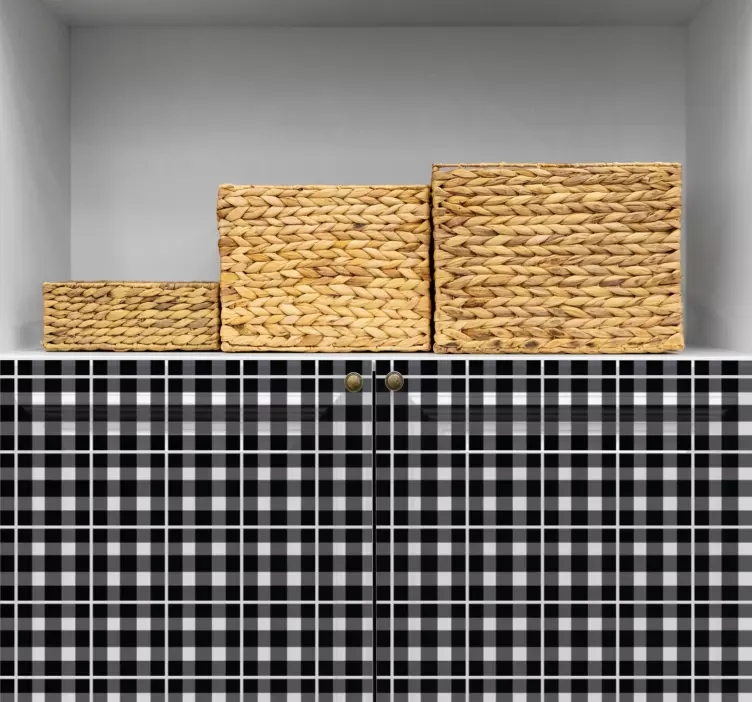 Ozadje s karirastim vzorcem nalepka živali - TenStickers