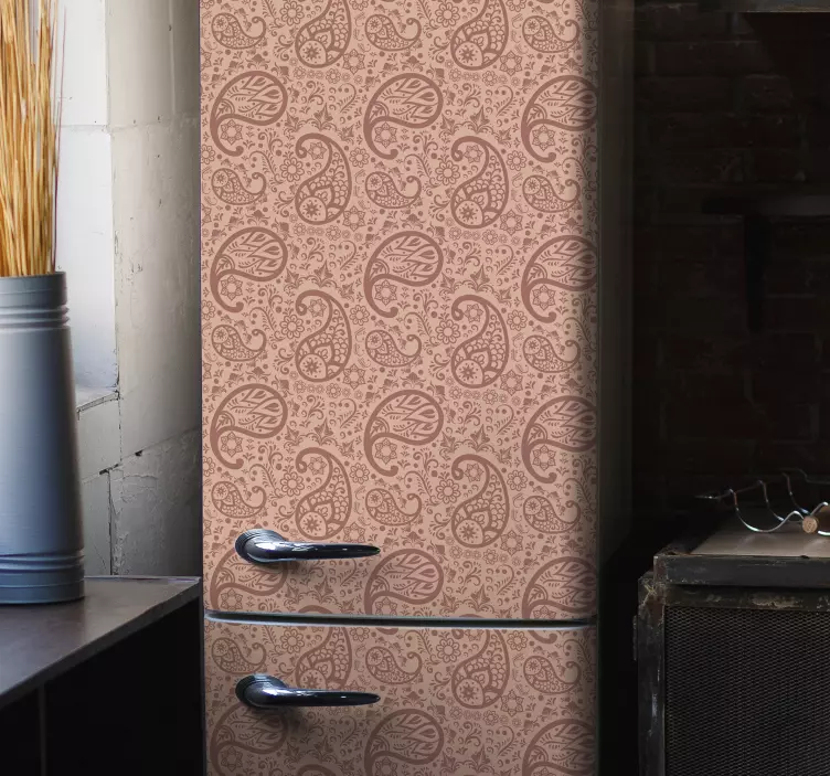 Nalepka hladilnika paisley barvnega vzorca - TenStickers
