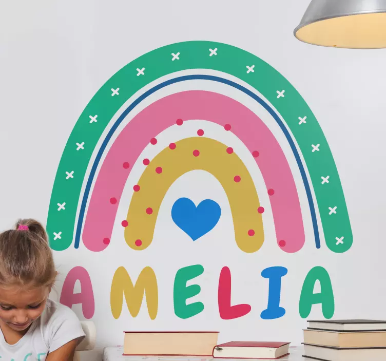Personalized rainbow decor nalepka za otroke - TenStickers