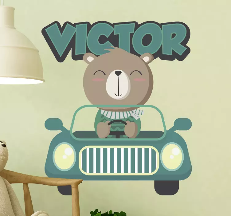 Prilagojena nalepka stene besedila avtomobila - TenStickers