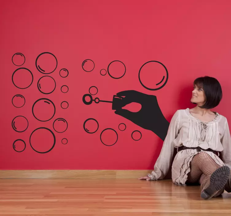 Piha mehurčki silhueta decal - TenStickers