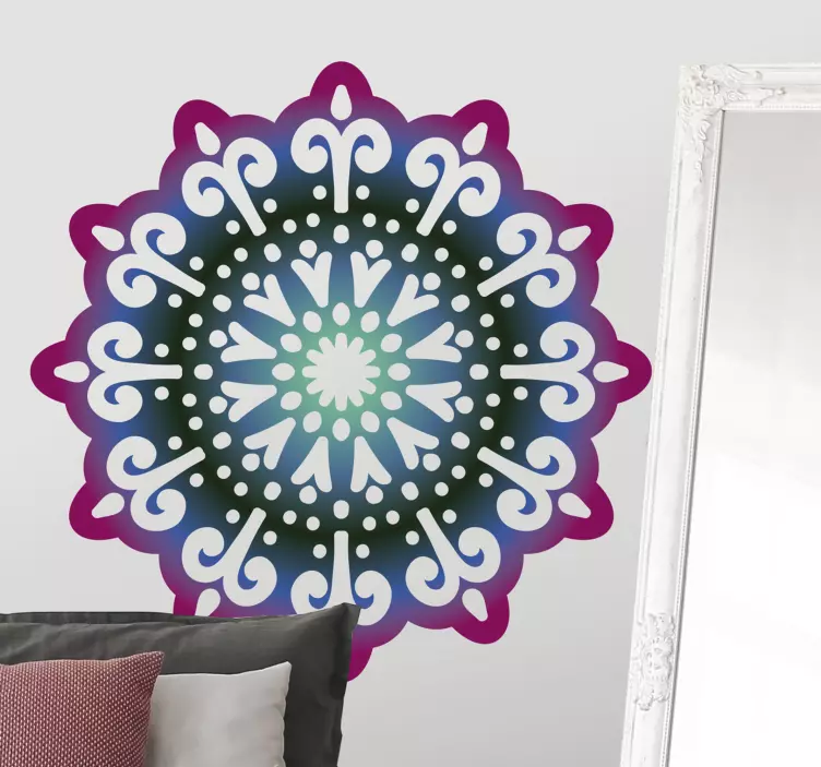 Pikčaste želje mandala cvetlična stenska nalepka - TenStickers