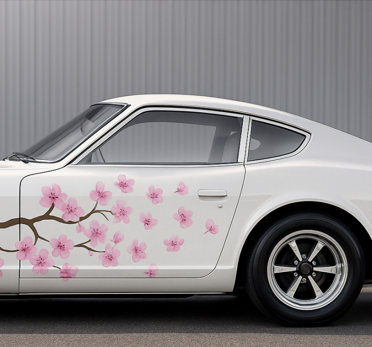Pink cherry blossom decal nalepka za avto - TenStickers