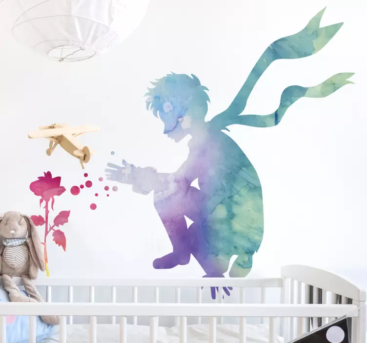 Pisan mali princ in roza nalepka - TenStickers