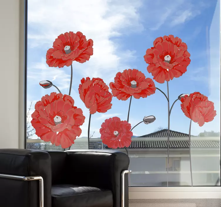 Barvna stena nalepke za rože - TenStickers