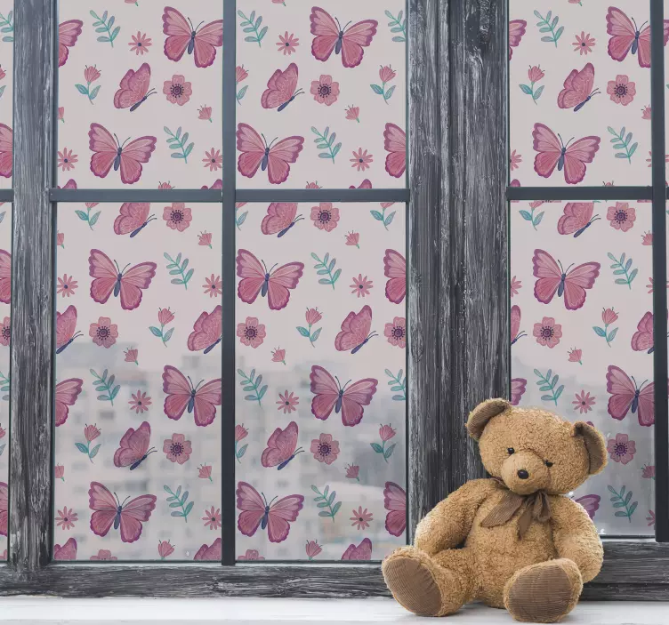 Nalepka okna s pisanimi metulji - TenStickers
