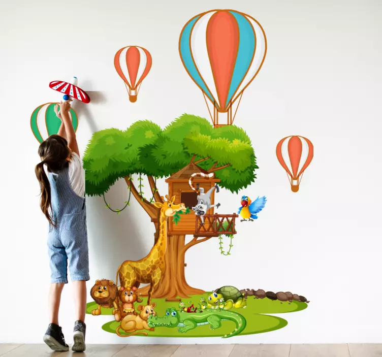 Playful jungle scene nalepka za otroke - TenStickers
