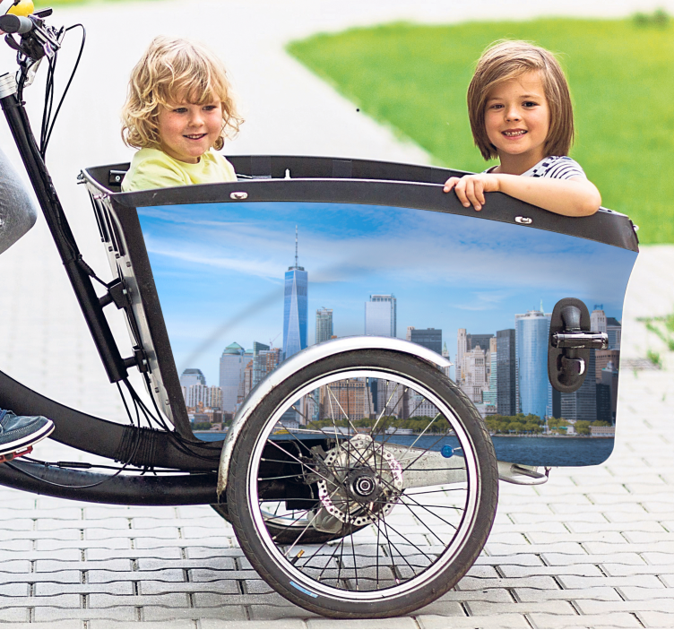 Pogled na mestno obzorje nalepka za kolo - TenStickers