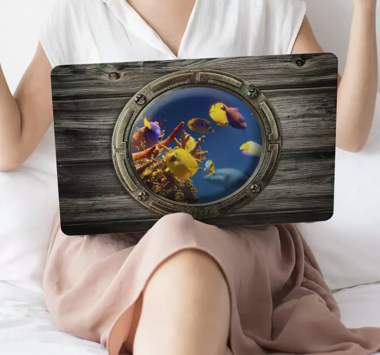 Pogled na podvodne ribe nalepka za prenosnik - TenStickers