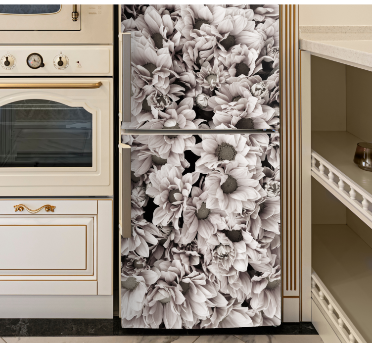 Nalepka za hladilnik sive rože - TenStickers