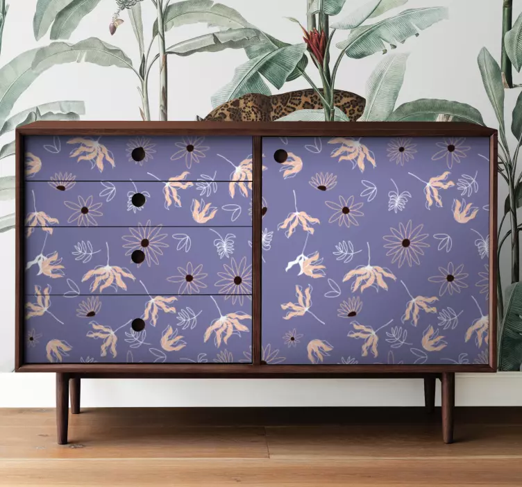 Površina s cvetličnim motivom nalepka živali - TenStickers