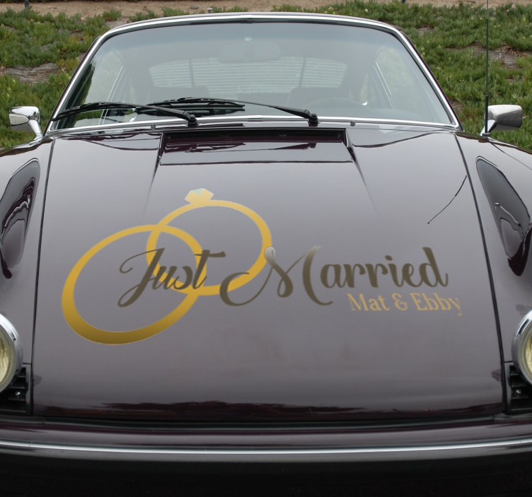 Pravkar poročena nalepka za poroko - TenStickers