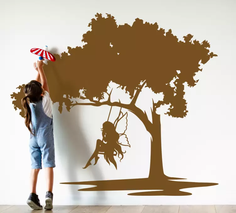 Pravljica na gugalnici silhueta - TenStickers