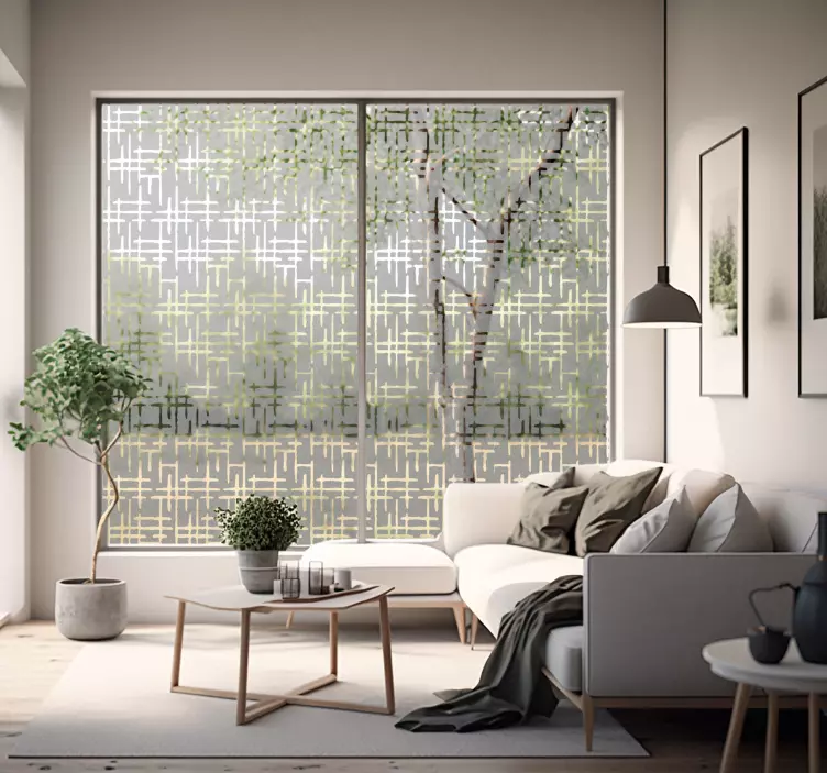 vzorec križne črte prozorna okenska nalepka - TenStickers