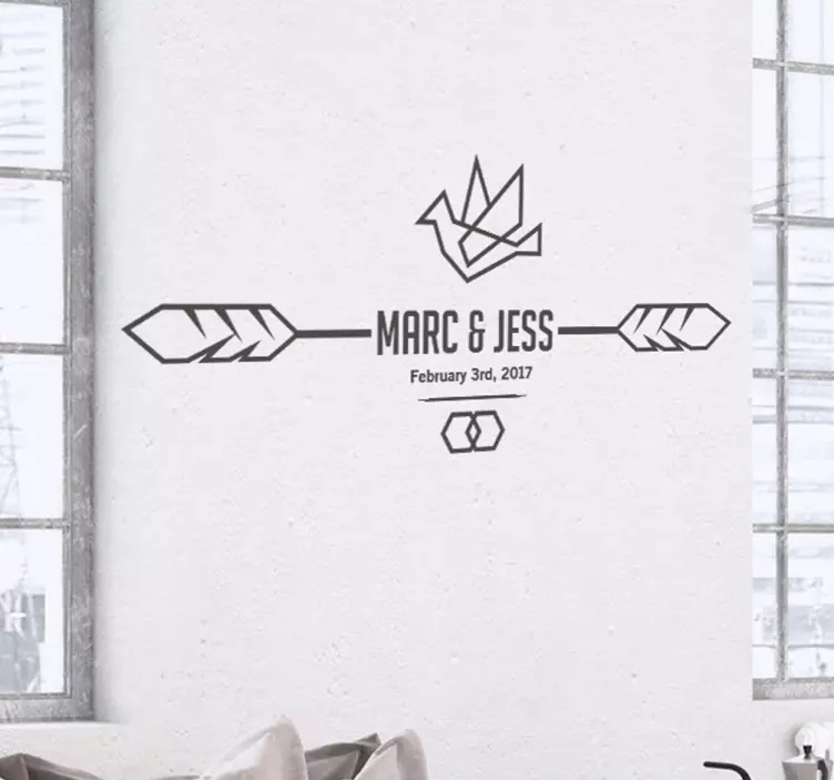 Prilagodljiva sodobna nalepka za poročni znak - TenStickers