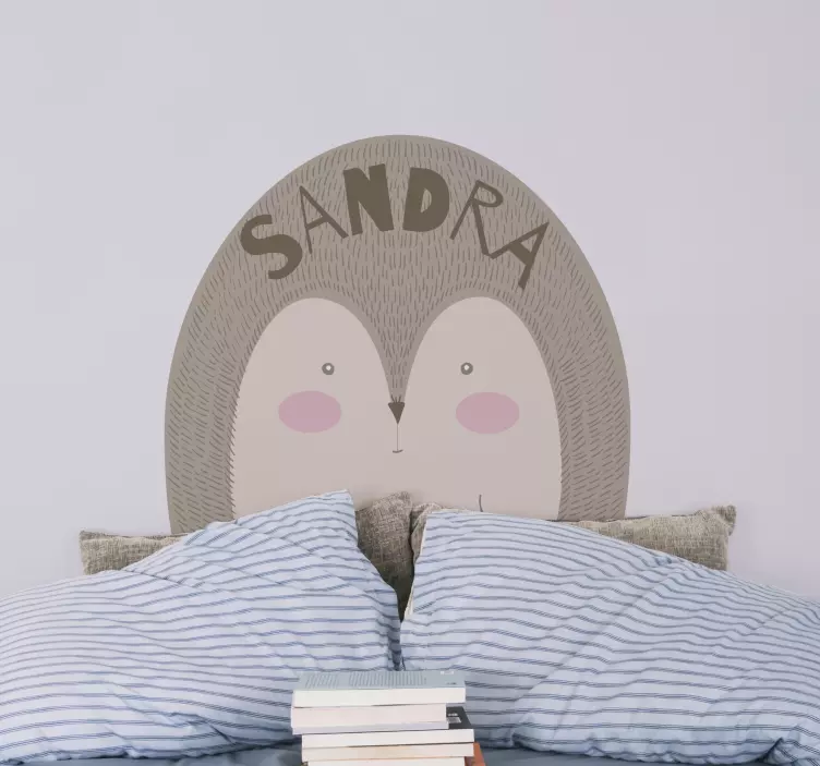 Prilagodljivo oblikovanje imena ježka nalepka za otroke - TenStickers