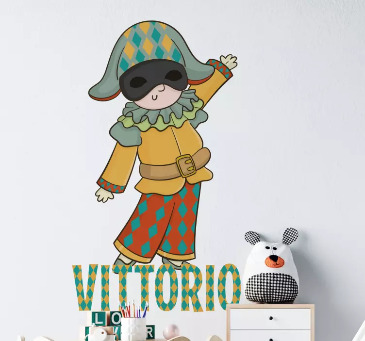 Nalepka za ilustracijo italijanskega znaka pulcinella - TenStickers