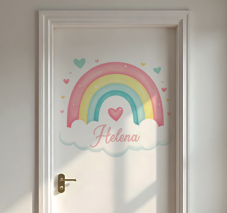 Rainbow for kids room nalepka za vrata - TenStickers