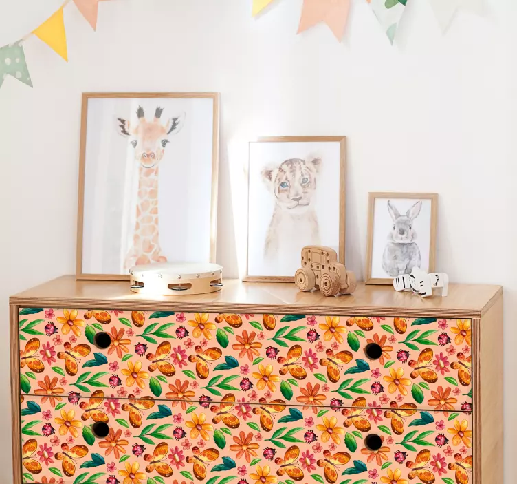 Rastline rože in žuželke nalepka za pohištvo - TenStickers