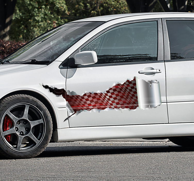 Raztrgana pločevina dirka nalepka za avto - TenStickers