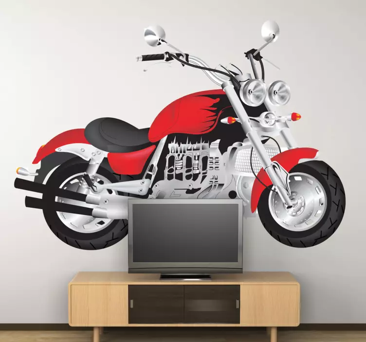 Rdeča nalepka z motornimi kolesi - TenStickers