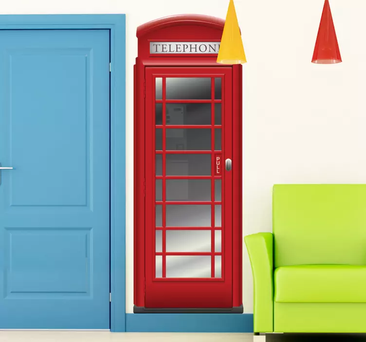 Rdeča telefonska škatla london nalepka - TenStickers