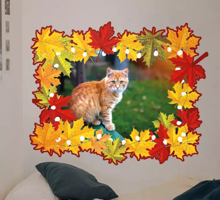 Rdeča nalepka za stensko dekoracijo fotookvirja - TenStickers