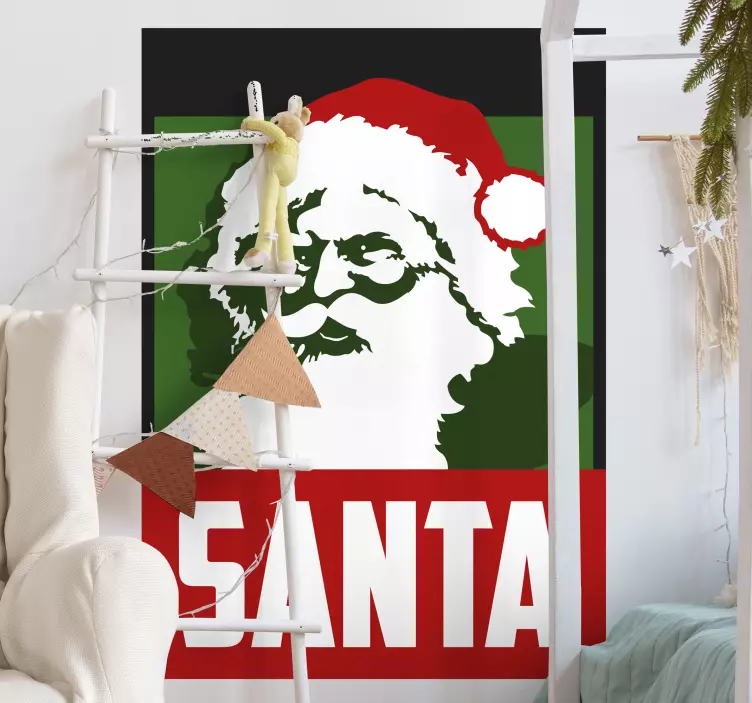 Realistična božična nalepka santa poster - TenStickers