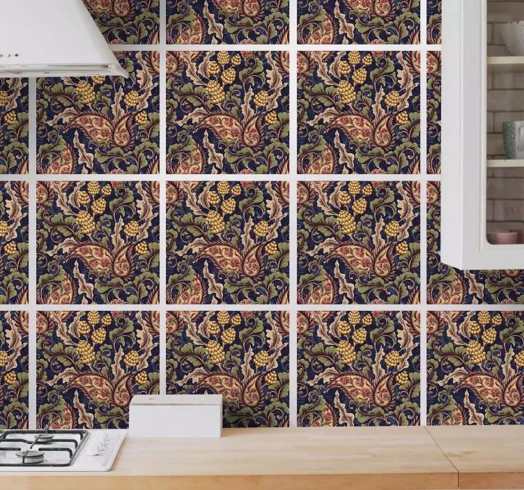 Realistična nalepka ploščice ilustracije paisley - TenStickers