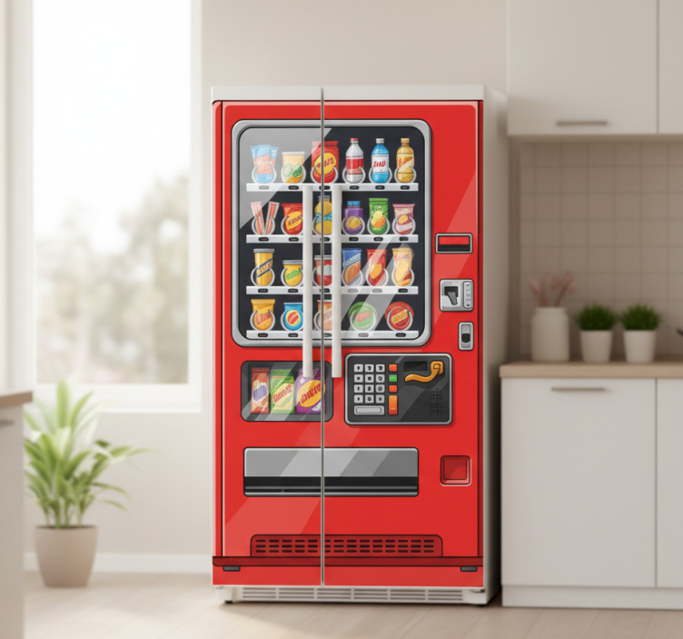 Red vending machine nalepka za hladilnik - TenStickers