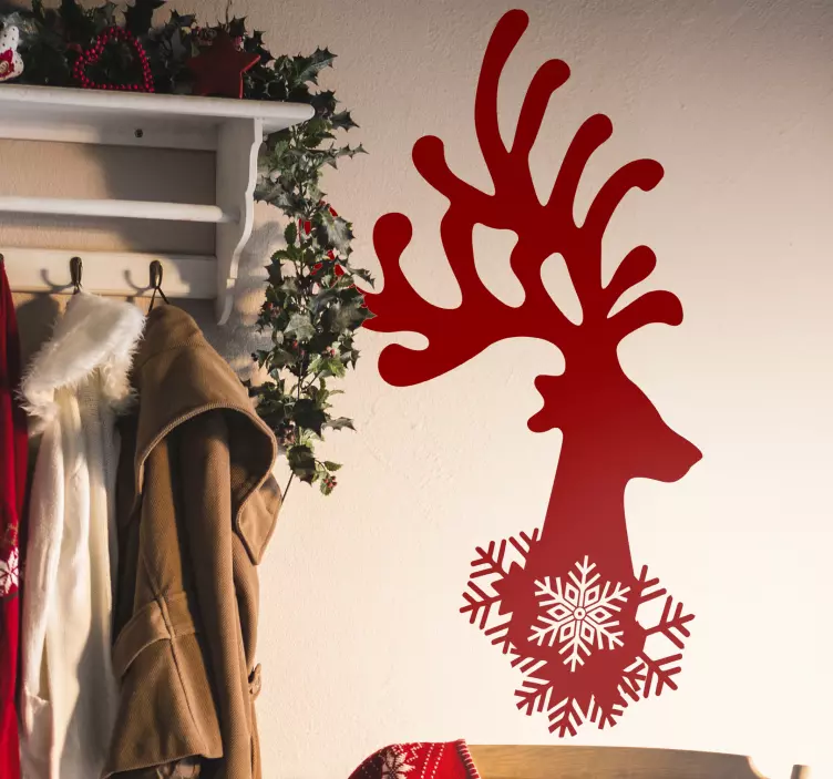 Reindeer head silhouette nalepka za noč čarovnic - TenStickers