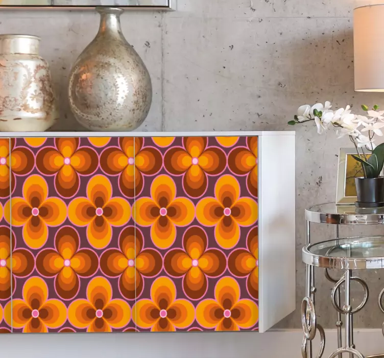 Retro cvetlični motiv Nalepka za pohištvo - TenStickers