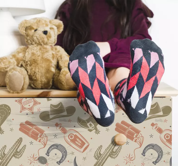 Retro kavbojski elementi dekorativna nalepka - TenStickers