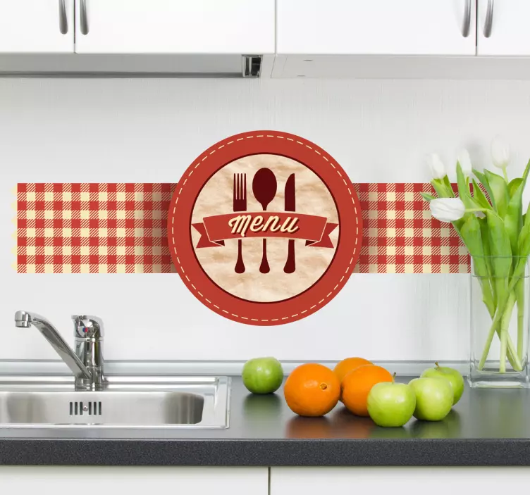 Retro menu logotip kuhinjska nalepka - TenStickers