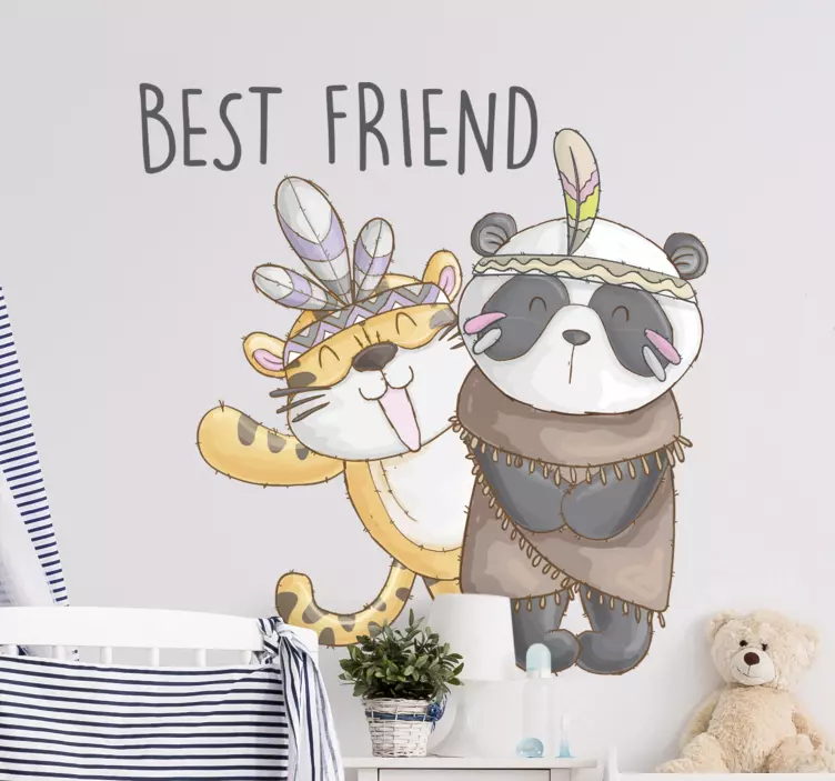 Risanka panda & tiger ilustracija deca - TenStickers