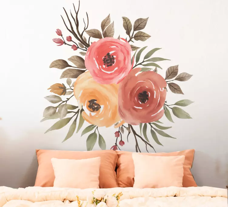 Risba stenske nalepke posušenih vrtnic - TenStickers