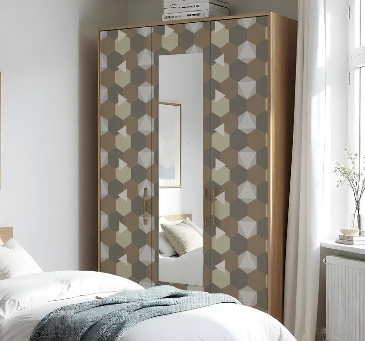 Rjavi šesterokotniki Nalepka za pohištvo - TenStickers