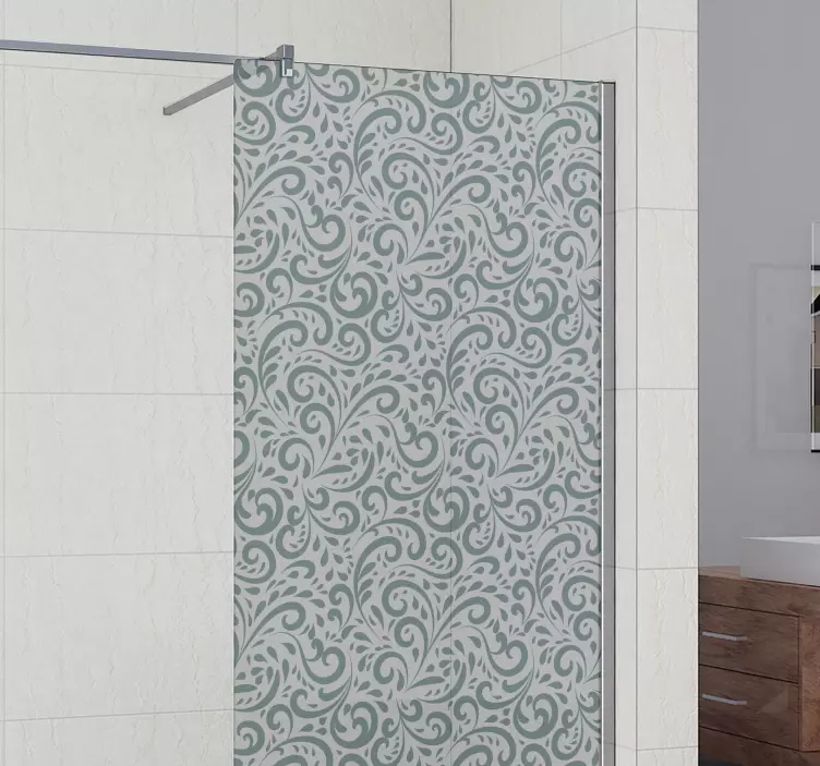 Ročno narisana nalepka za tuš s cvetličnim vzorcem - TenStickers