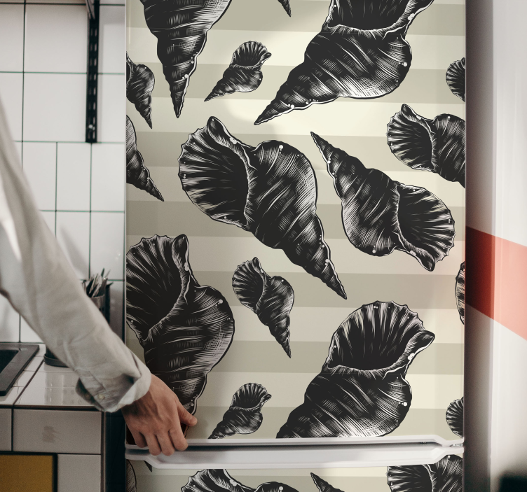 Ročna risba nalepka iz hladilnika iz školjk - TenStickers