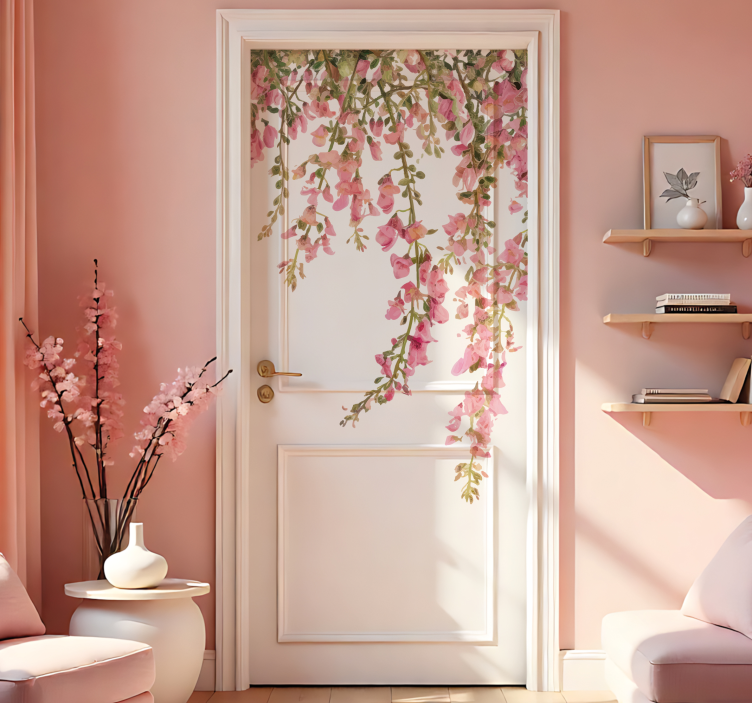 Roza etiketa nalepka za vrata - TenStickers