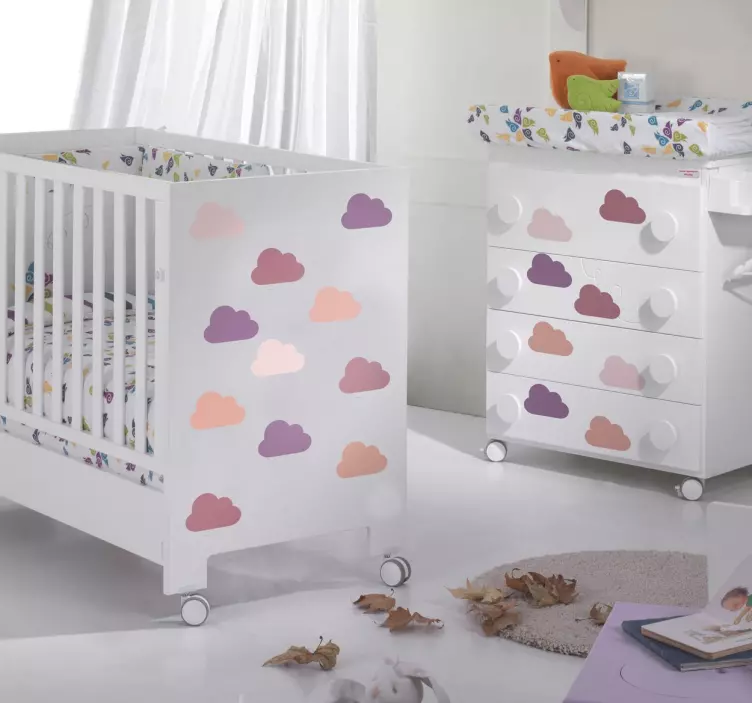 Roza toni zbirke nalepk oblak - TenStickers