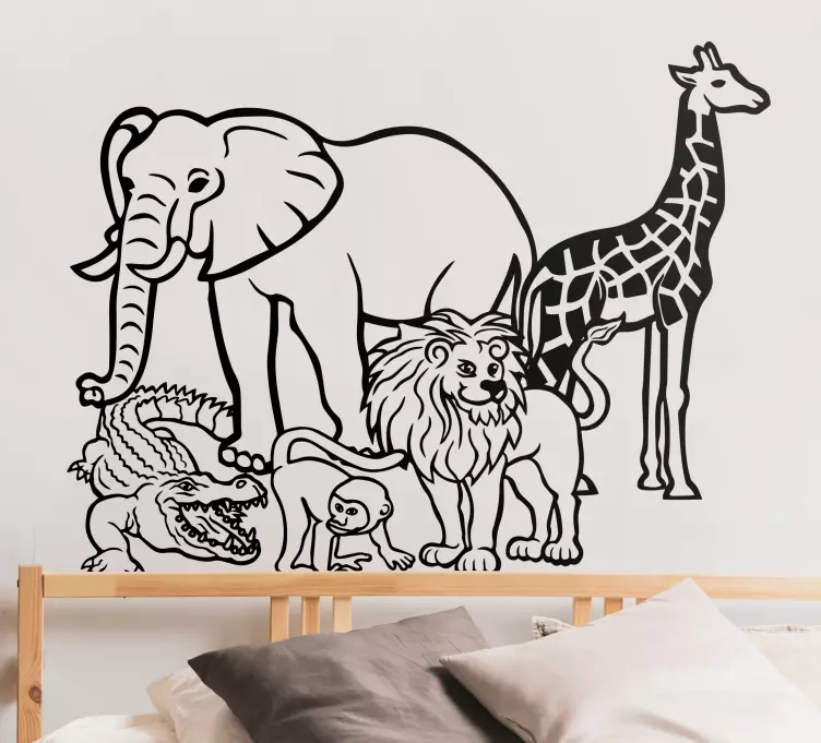 Safari živalski ansambel nalepka živali - TenStickers