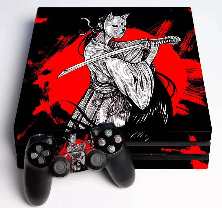 Samurai cat character ps4 nalpeka - TenStickers