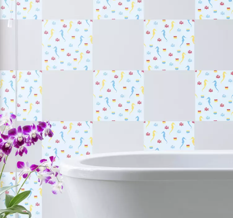 Seahorse nature splash naravna nalepka - TenStickers