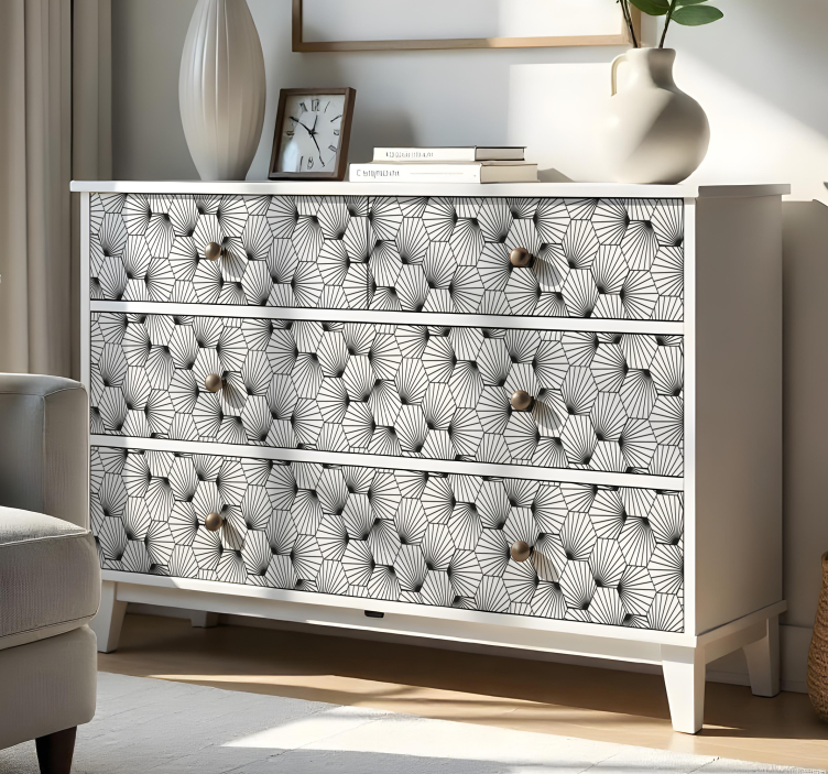 šesterokotno črto s črtami Nalepka za pohištvo - TenStickers