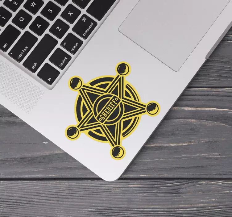 Sheriff star badge nalepka za prenosni računalnik - TenStickers