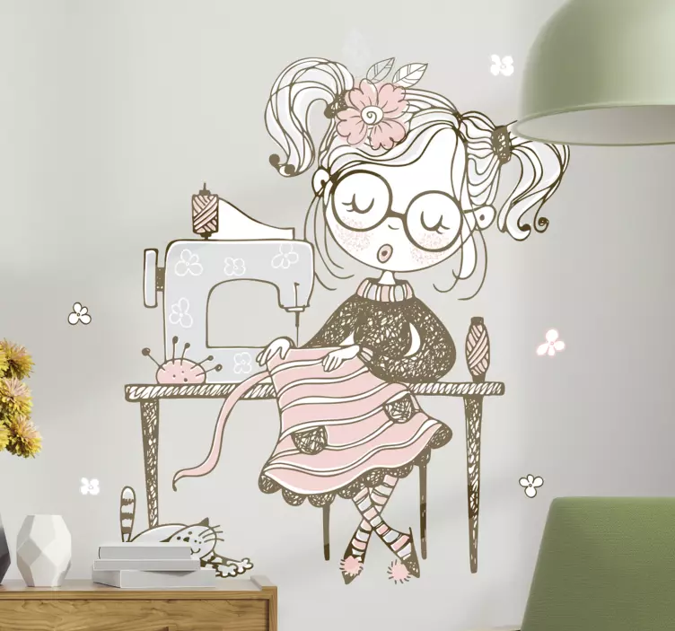 Nalepka za ilustracijo šivanja - TenStickers