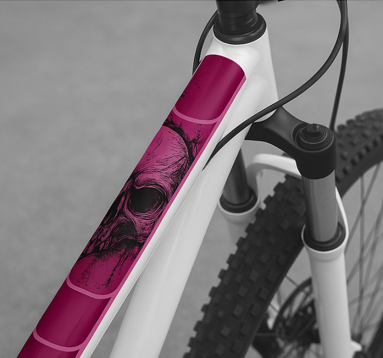 Skica grunge lobanje nalepka za kolo - TenStickers