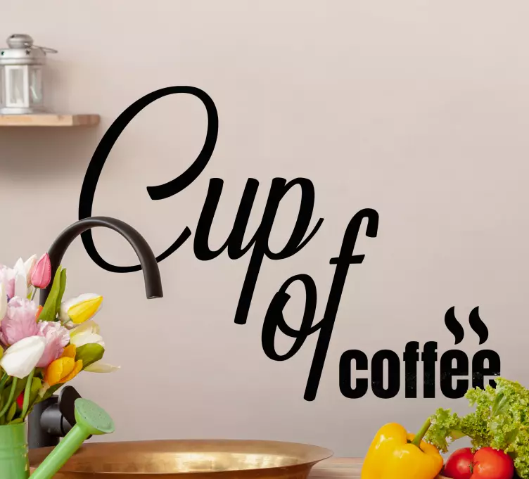 Skodelice kavnih stenskih nalepk citati - TenStickers